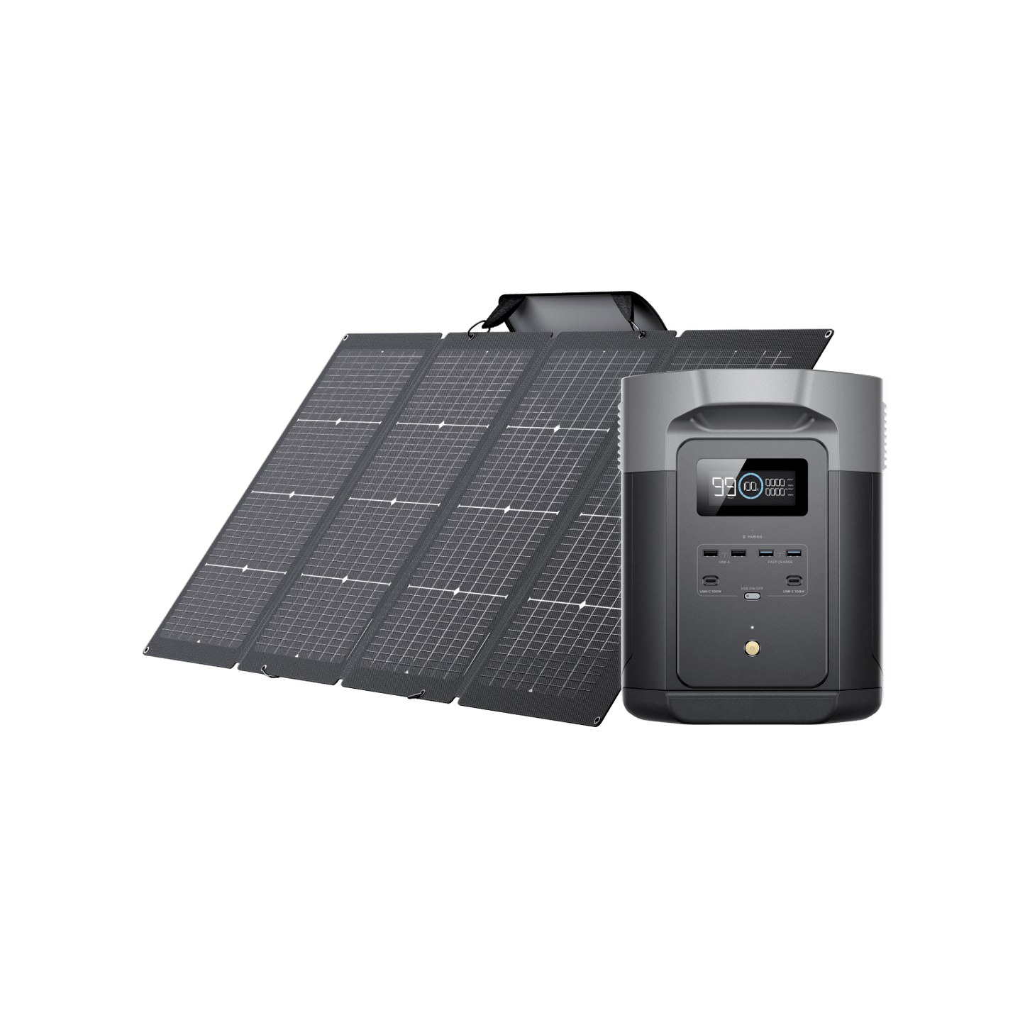 EcoFlow Delta 2 Max + 220W Portable Solar Panel - Efficient Solar Charging Solution