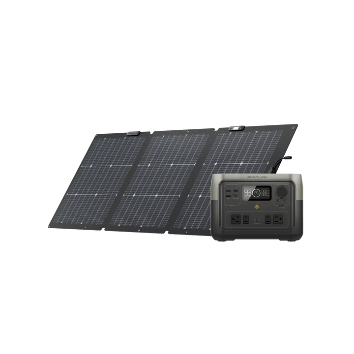 EcoFlow River 2 Max + 160W Solar Panel Bundle – High-Capacity Portable Power Station & Foldable Solar Charging Kit for Camping, Off-Grid Living & Emergency Backup