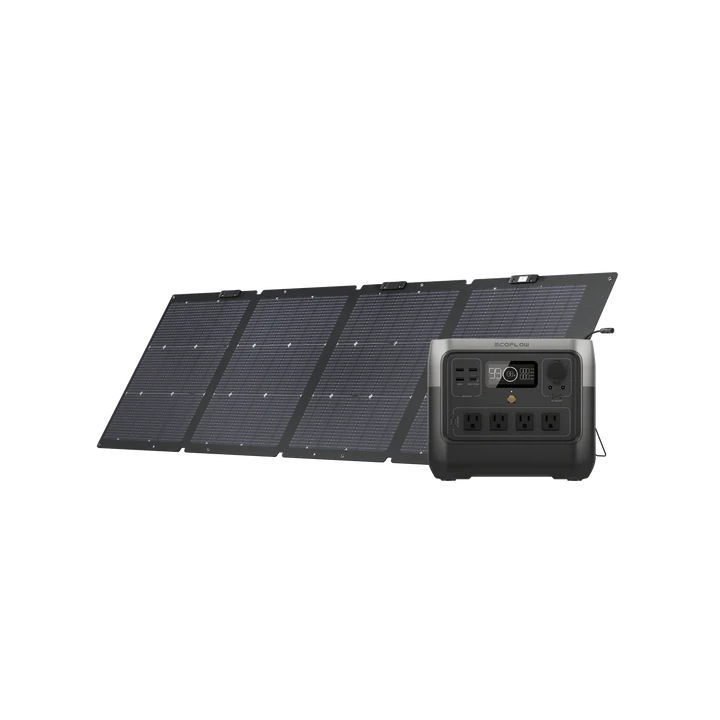 EcoFlow River 2 Pro + 220W Bifacial Solar Panel Bundle – Premium Off-Grid Power Station & Dual-Sided Solar Kit for Camping, Emergency & Van Life
