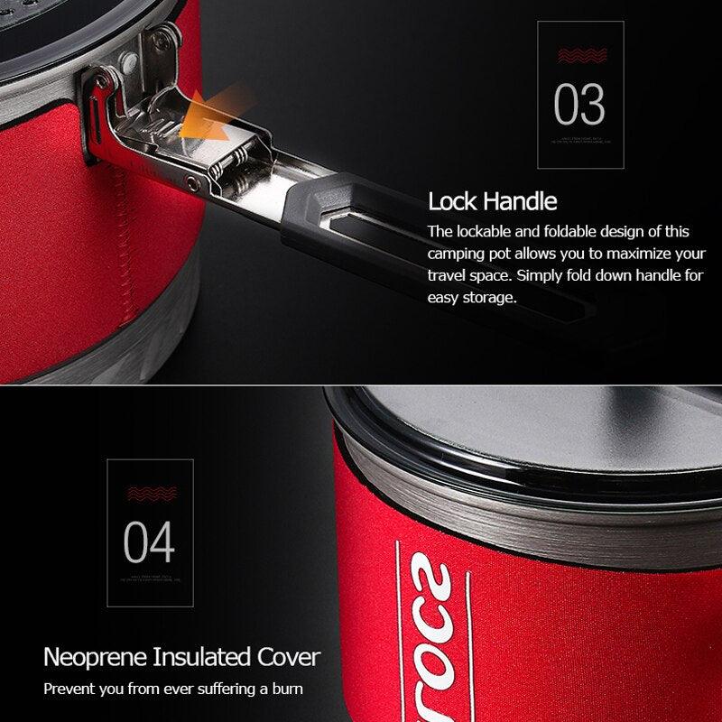 Outdoor Foldable Handle Cooking Pot - Dead End Survival