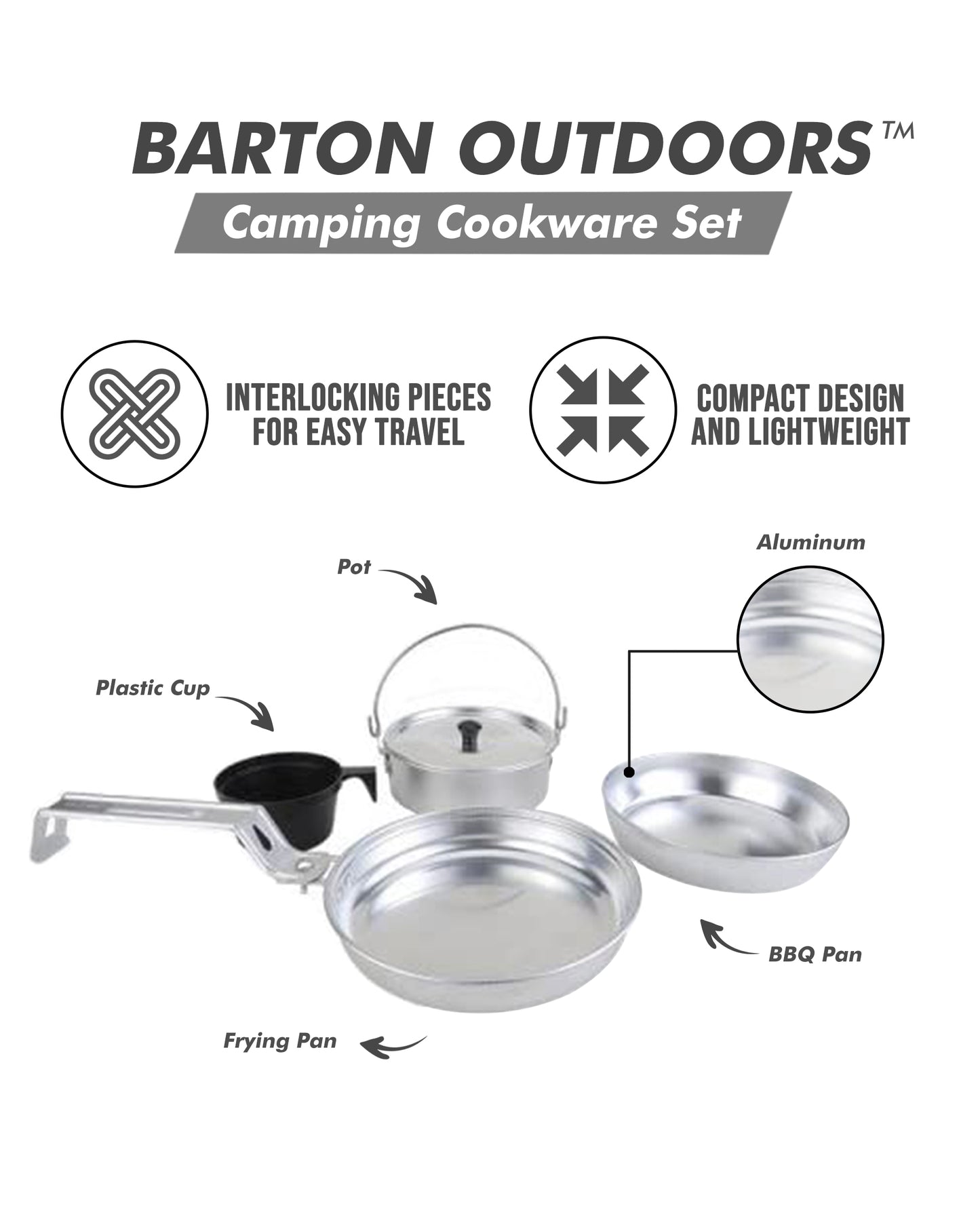 Camping Cookware Set, Aluminum - Dead End Survival