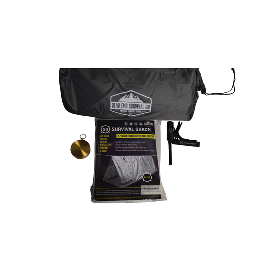 The Survival Bundle – Fire Starter, Compass, Emergency Tent & Sleeping Pad Kit