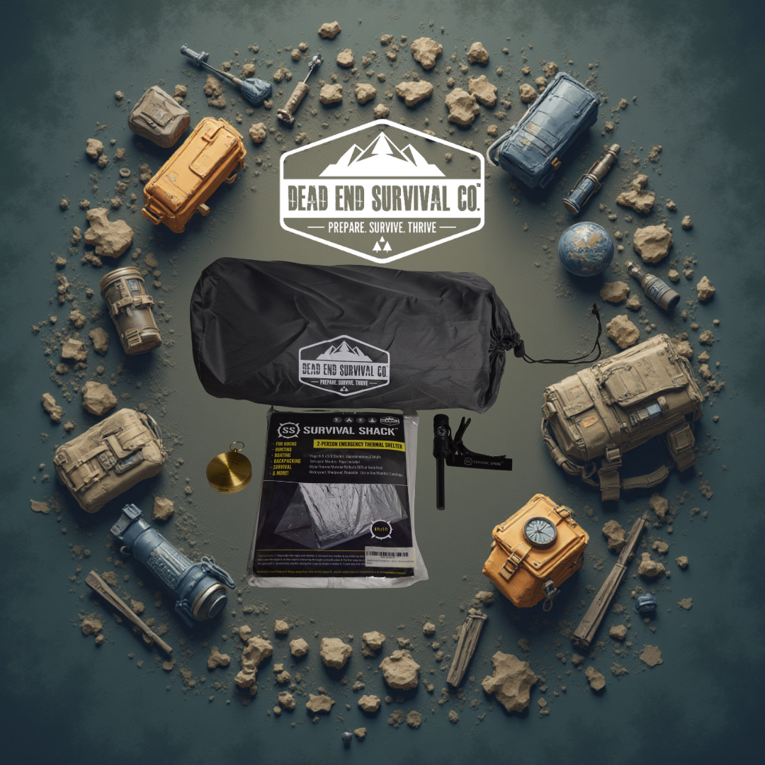 The Survival Bundle – Fire Starter, Compass, Emergency Tent & Sleeping Pad Kit
