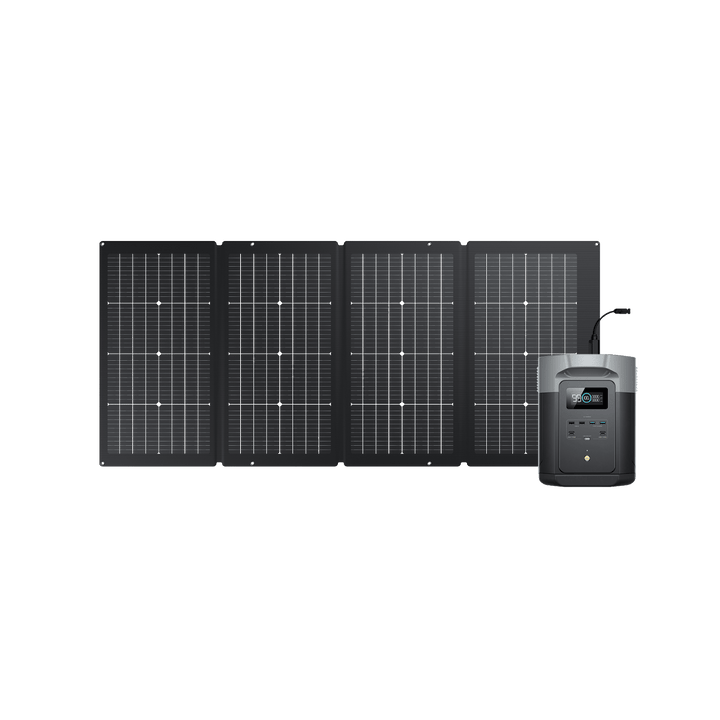 EcoFlow Delta 2 Max + 220W Portable Solar Panel - Efficient Solar Charging Solution