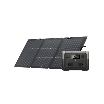 EcoFlow River 2 Max + 160W Solar Panel Bundle – High-Capacity Portable Power Station & Foldable Solar Charging Kit for Camping, Off-Grid Living & Emergency Backup