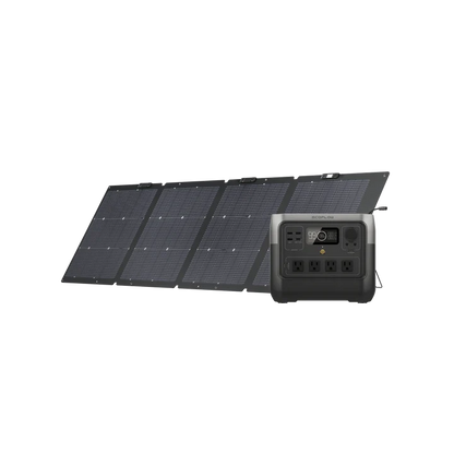 EcoFlow River 2 Pro + 220W Bifacial Solar Panel Bundle – Premium Off-Grid Power Station & Dual-Sided Solar Kit for Camping, Emergency & Van Life