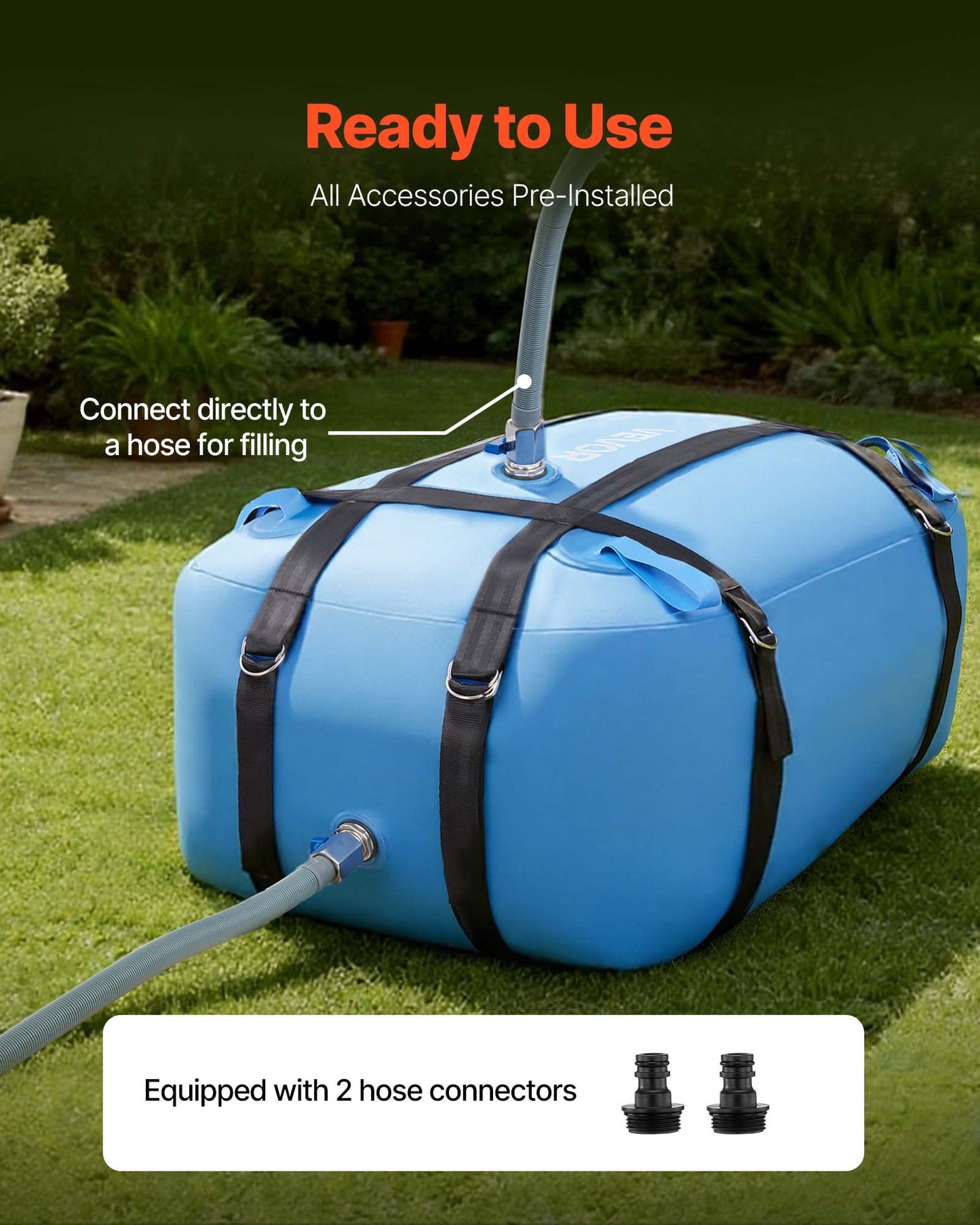 Water Storage Bladder, 132L Large Capacity TPU Soft Water Bag,