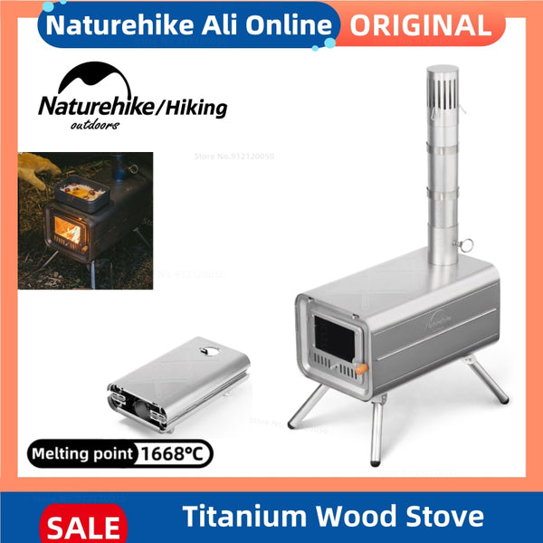 Naturehike Winter New Titanium Wood Stove Burning Heating Stove Camping Tent Outdoor Lightweight Portable Heating Camping Stove