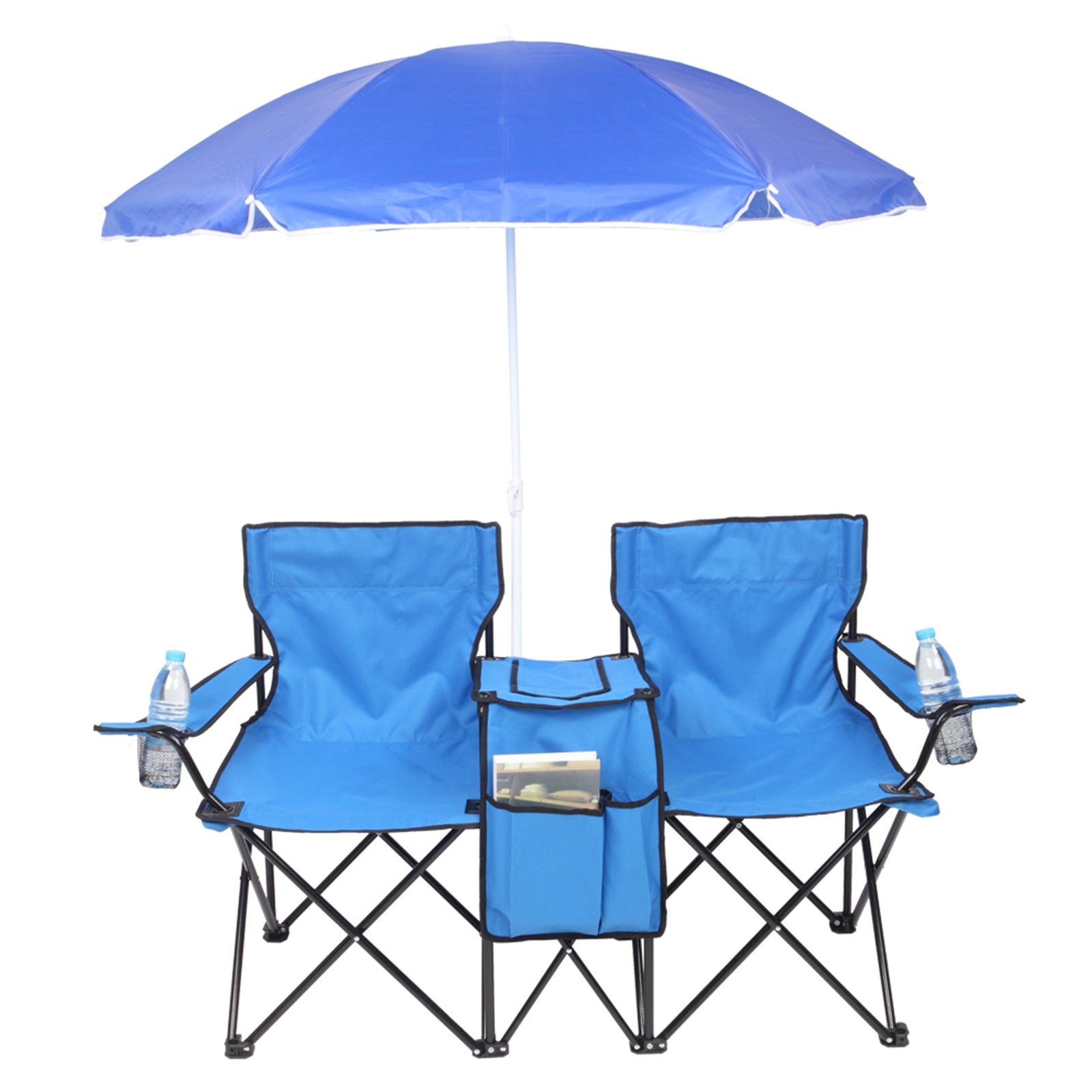 Portable Folding Chair with Removable Sun Umbrella