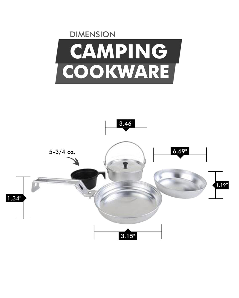 Camping Cookware Set, Aluminum - Dead End Survival
